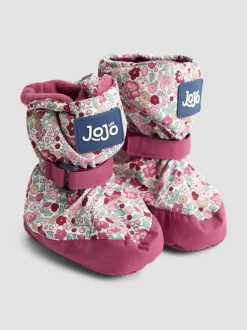 Roze met vrolijke print - JoJo Maman Bébé laarsjes met fleecevoering