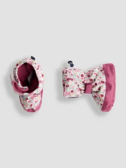 Roze met vrolijke print - JoJo Maman Bébé laarsjes met fleecevoering