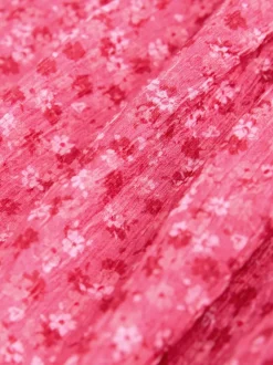 Roze met vrolijke print - Angel Sleeve Crinkle Dress (3-16yrs)