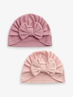 Roze modern - Set van 2 babyturbanen (0-18mnd)
