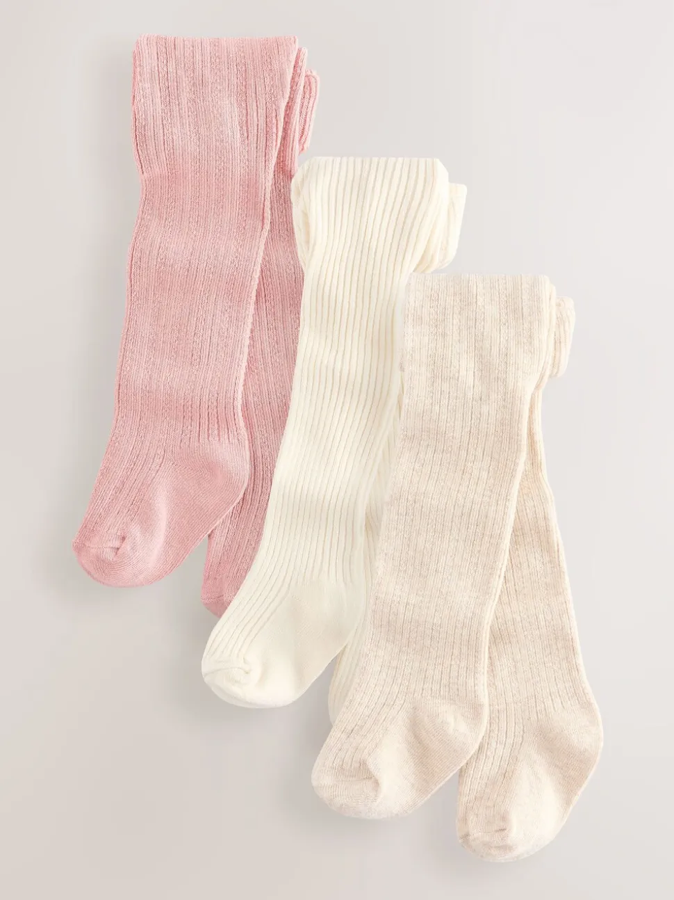 Roze neutraal met textuur - Set van 3 babymaillots (0 mnd-2 jr)