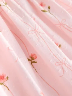 Roze print - Jurk met engelmouwen (3 mnd-8 jr)