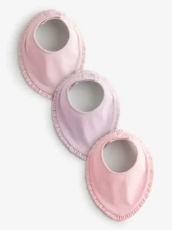 Roze ruches - Verpakking met 3 babyslabbetjes