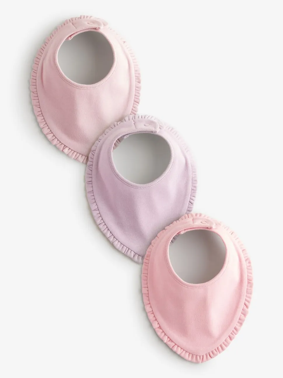 Roze ruches - Verpakking met 3 babyslabbetjes