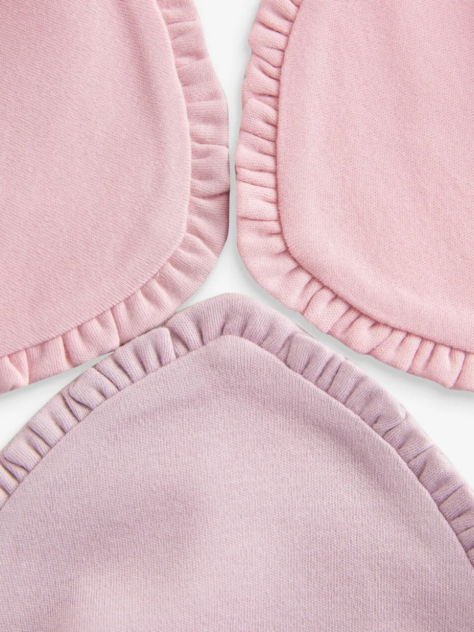 Roze ruches - Verpakking met 3 babyslabbetjes