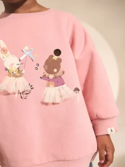 Roze sprookjesfiguren - Sweatshirt met ronde hals (3 mnd-7 jr)