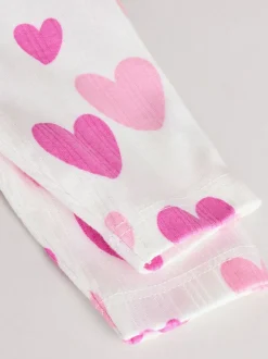 Roze ster - Set van 5 babyrompertjes met lange mouwen