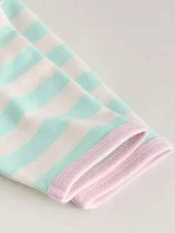 Roze streep - 6 -delige set van top met lange mouwen en leggings (0mnd -3jr)