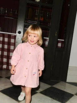 Roze streep - Long Sleeve Cotton Dress (3mths-8yrs)