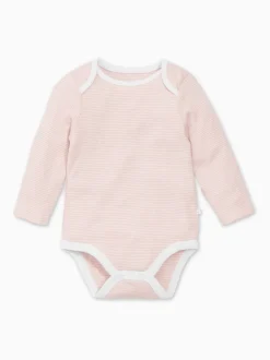 Roze streep - MORI Lange Mouw Envelope Hals Bodysuit