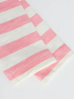 Roze Strepen/Slogan - Verpakking van 4 Baby Tops met Lange mouwen (0mnd -2jr)