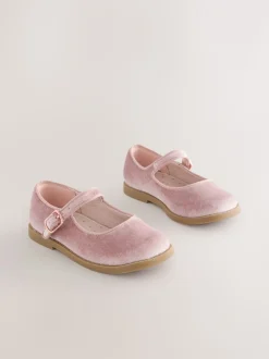 Roze velours - Mary Jane-schoenen