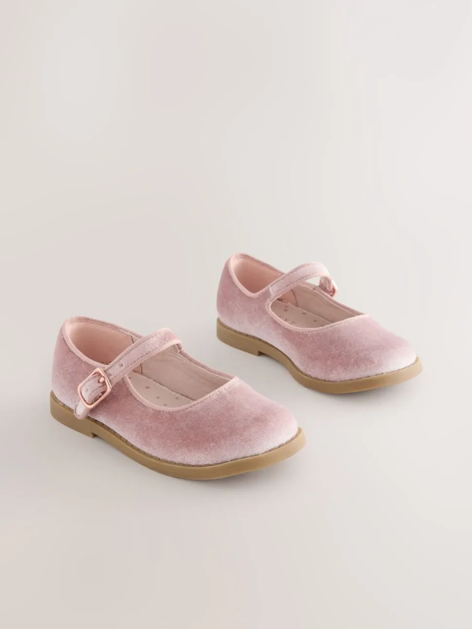 Roze velours - Mary Jane-schoenen
