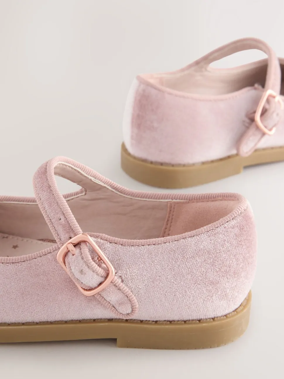 Roze velours - Mary Jane-schoenen