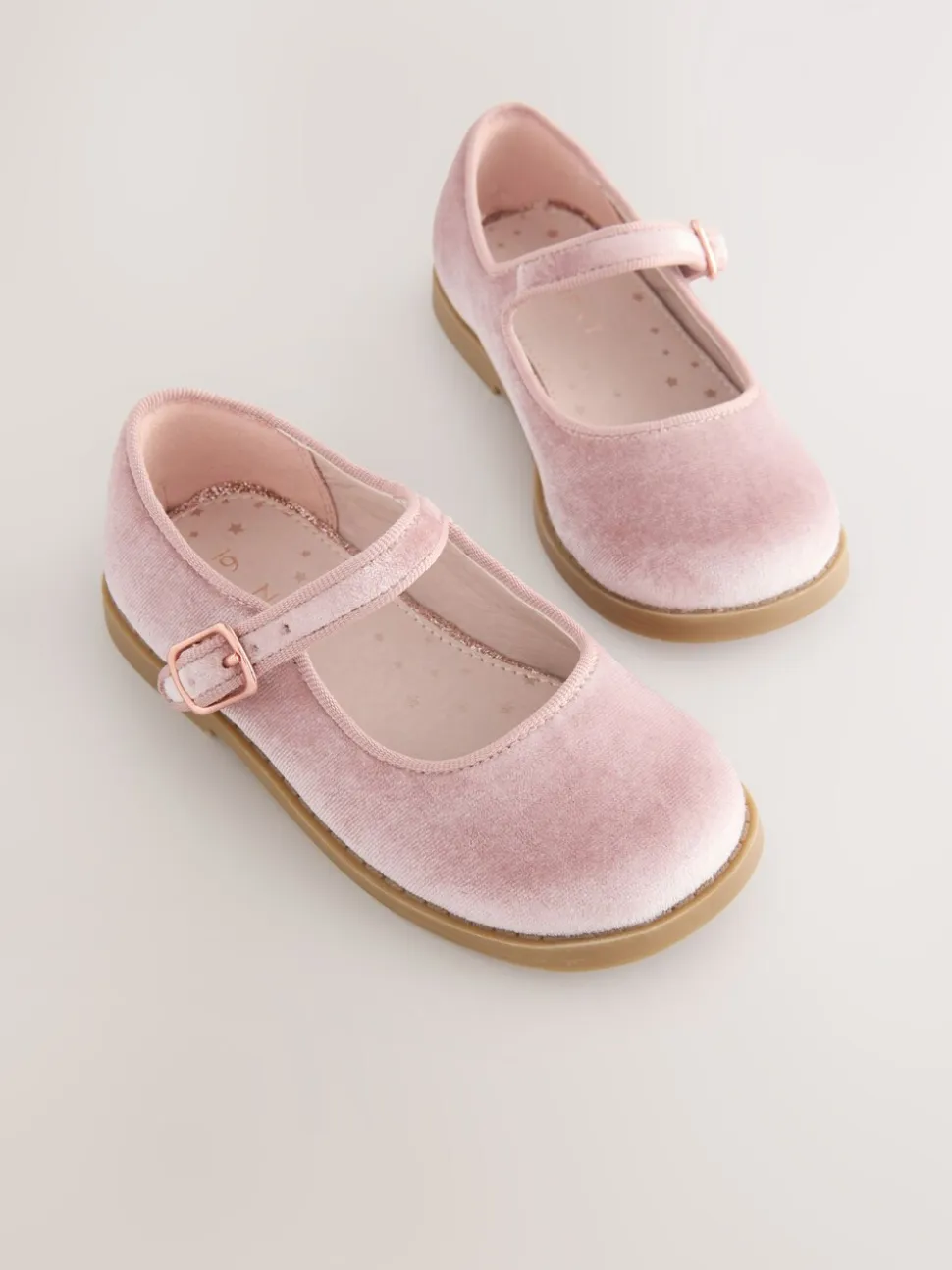 Roze velours - Mary Jane-schoenen