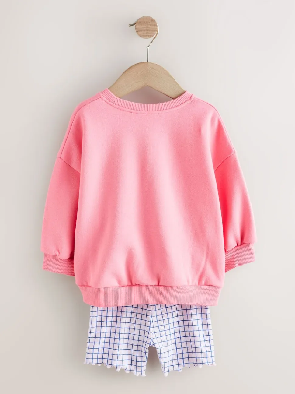 Roze zebraprint - Crew Neck Sweatshirt & Shorts Set (3mths-7yrs)