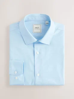 Roze/blauw - Normale Pasvorm - Onderhoudsvriendelijke nette overhemden met lange mouwen met enkele manchetten, verpakking van 2