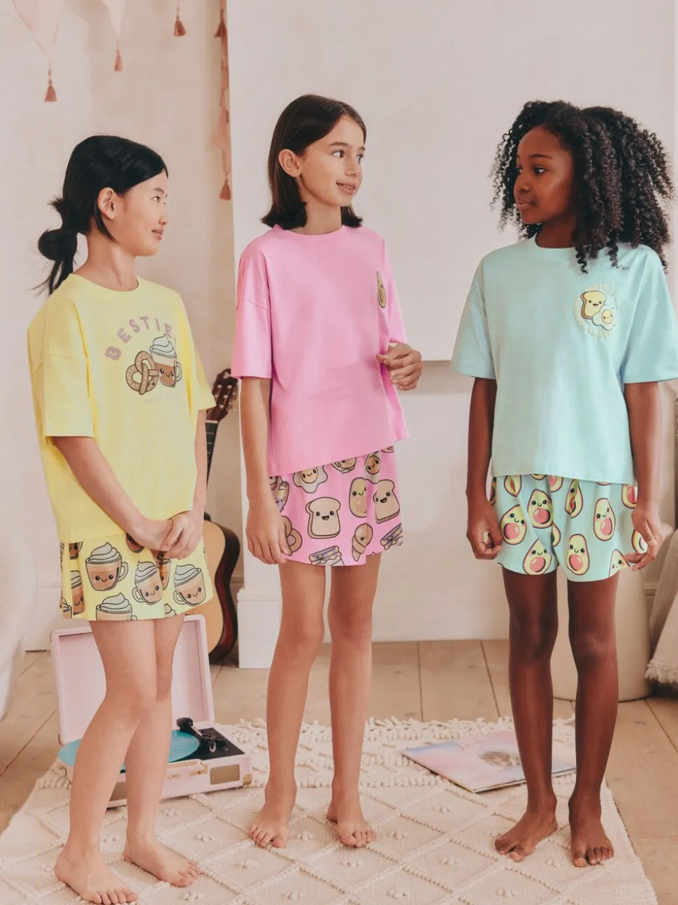Roze/blauw - Set van 3 pyjama's (3-16 jr)