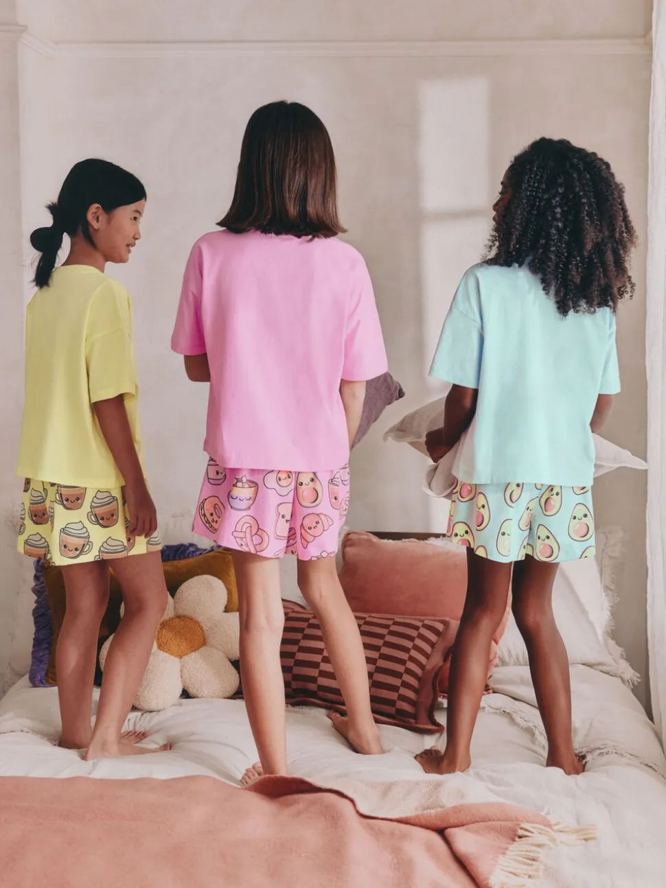 Roze/blauw - Set van 3 pyjama's (3-16 jr)