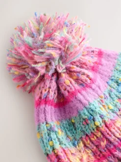 Roze/blauw - Set van beanie, handschoenen en colsjaal (3-13jr)