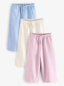 Roze/blauw/beigebruin - Set van 3 joggingbroeken met wijde pijpen (3mnd-7jr)