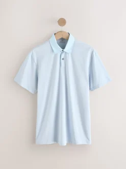 Roze/blauw/wit geweven kraag - Set van 3 jersey poloshirts met korte mouwen