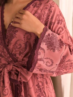 Roze/Bordeaux - Laura Ashley Josette badjas