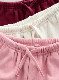 Roze/bordeauxrood/beigegrijs - Set van 3 joggingbroeken met wijde pijpen (3mnd-7jr)
