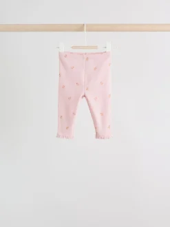 Roze/bruin/hart - Verpakking van 4 babyleggings (0 mnd -2 jr)