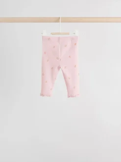 Roze/bruin/hart - Verpakking van 4 babyleggings (0 mnd -2 jr)