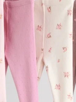 Roze/bruin/hart - Verpakking van 4 babyleggings (0 mnd -2 jr)
