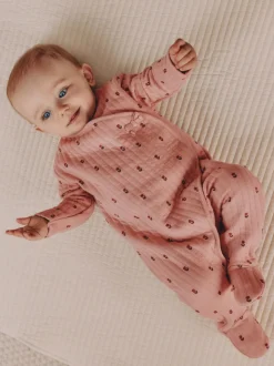 Roze/crème - Quilted Baby Sleepsuits 2 Pack