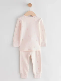 Roze/crème ballerina - Knus pyjama met lange mouwen 3 Pack (9maanden -12jaar)