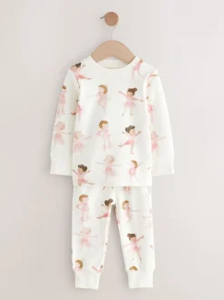Roze/crème ballerina - Knus pyjama met lange mouwen 3 Pack (9maanden -12jaar)