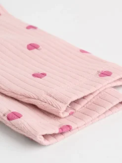 Roze/crème/bruine print - 6 -delige set van top met lange mouwen en leggings (0mnd -3jr)