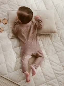 Roze/crème/bruine print - 6 -delige set van top met lange mouwen en leggings (0mnd -3jr)