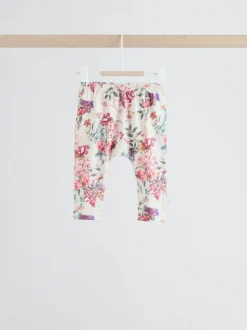 Roze/crèmekleurig met bloemenprint - Baby Strik Sweater en Leggings Set 2 Pieces (0mnd-2jr)