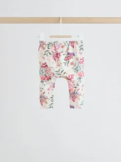 Roze/crèmekleurig met bloemenprint - Baby Strik Sweater en Leggings Set 2 Pieces (0mnd-2jr)