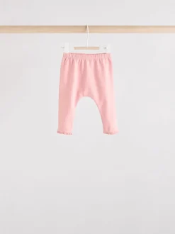 Roze/crème/konijnfiguur - 6 -delige set van top met lange mouwen en leggings (0mnd -3jr)