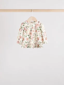 Roze/crème/konijnfiguur - 6 -delige set van top met lange mouwen en leggings (0mnd -3jr)