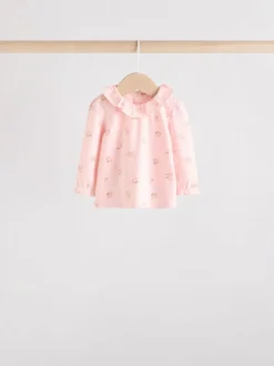 Roze/crème/konijnfiguur - 6 -delige set van top met lange mouwen en leggings (0mnd -3jr)