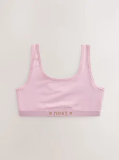 Roze/grijs - Set van 3 crop tops met diepe ronde hals (5 - 16 jr)