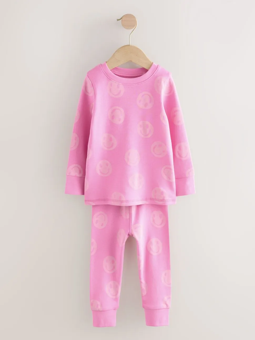 Roze/Groene glimlach - Verpakking van 3 knusse pyjama's (9 mnd-12 jr)