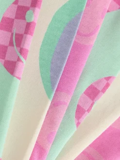 Roze/Groene glimlach - Verpakking van 3 knusse pyjama's (9 mnd-12 jr)