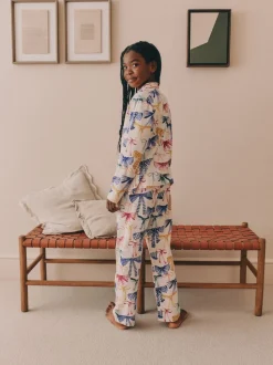Roze/Groene strikprint - Pyjama met knoopsluiting (3-16jr)