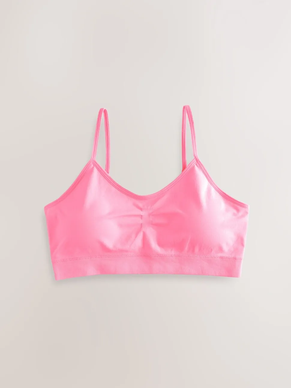 Roze/lila - Naadloze Cropped Tops 2 Pack met uitneembare, licht gewatteerde cups (7-16jaar)