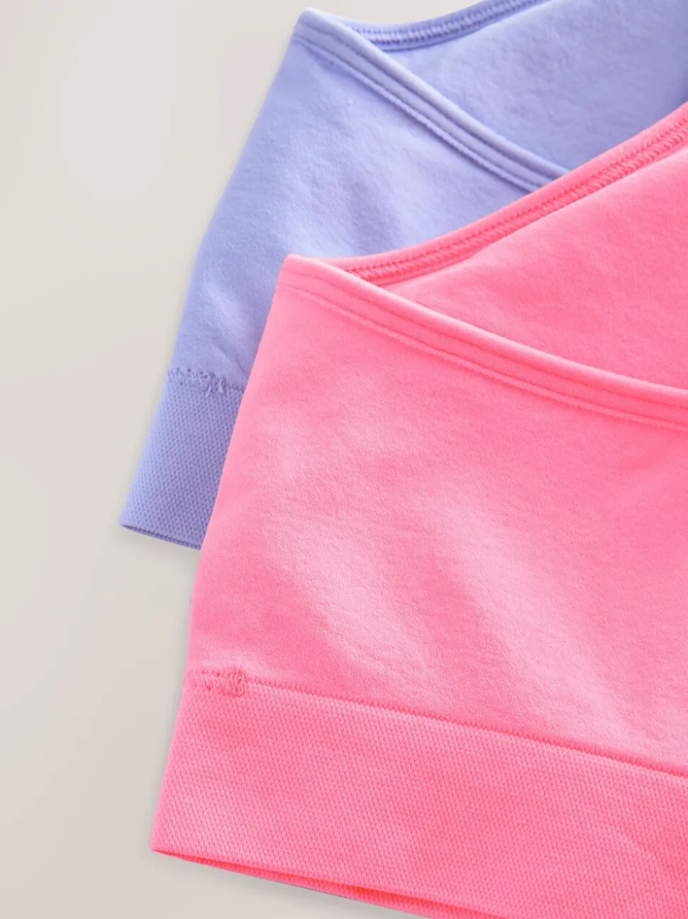 Roze/lila - Naadloze Cropped Tops 2 Pack met uitneembare, licht gewatteerde cups (7-16jaar)