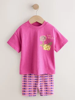 Roze/oranje - Top & Cycle Shorts Set 2 Pack (3mths-7yrs)