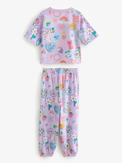 Roze/paars - Verpakking van 3 pyjama's met joggingbroek (3 - 16 jr)