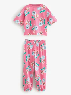 Roze/paars - Verpakking van 3 pyjama's met joggingbroek (3 - 16 jr)